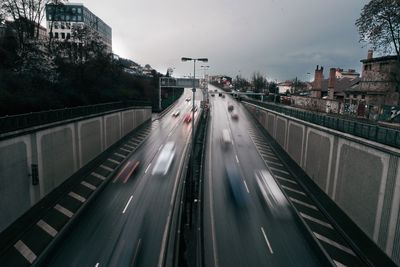 Road in city against sky