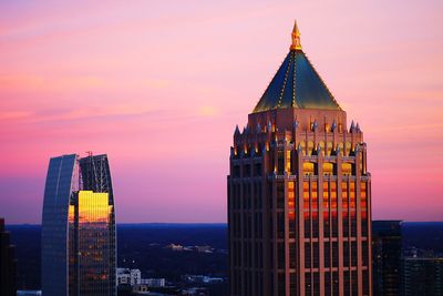 View of city at sunset