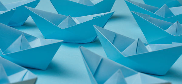 Close-up of paper boats