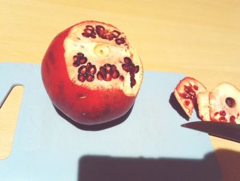 Close-up of dessert on table