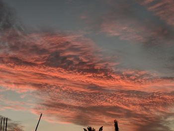 Low angle view of orange sky