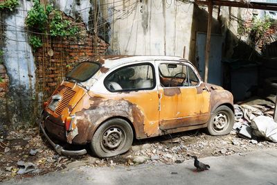 Abandoned car in park