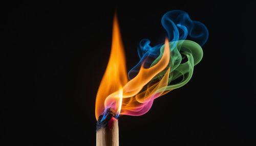 Close-up of smoke against black background