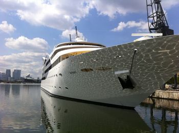 Ship in sea against sky