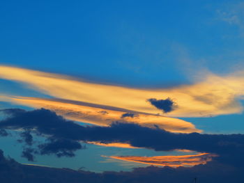 Low angle view of sky at sunset