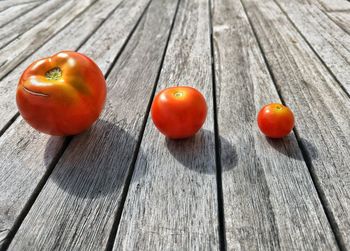 Close-up of tomatoes on table