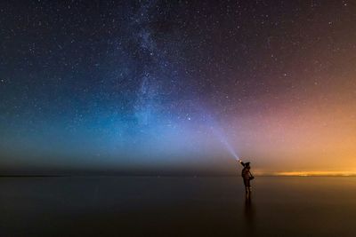 Scenic view of star field against star field at night