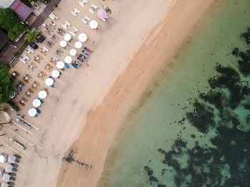 High angle view of beach