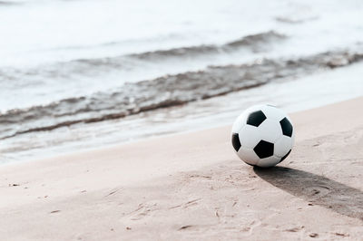 Close-up of ball on beach