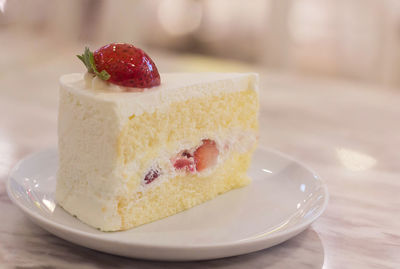 Close-up of pastry in plate