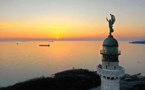 Statue of sea during sunset