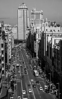 High angle view of cityscape against sky