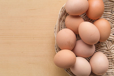 Close-up of eggs on table