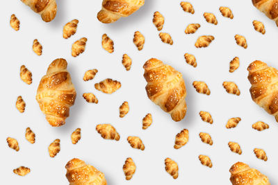 High angle view of food on white background