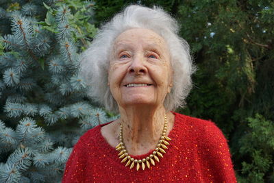 Close-up of smiling senior woman