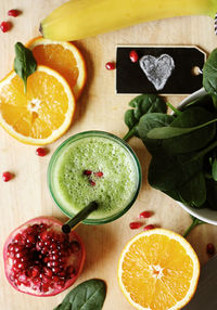 Directly above shot of fruits in bowl