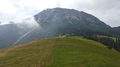 Scenic view of mountains against sky