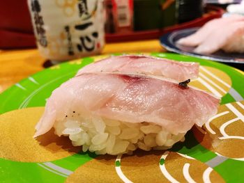 Close-up of sushi on plate