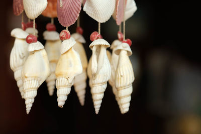 Close-up of decoration hanging at market stall