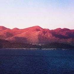 Scenic view of mountains against clear sky