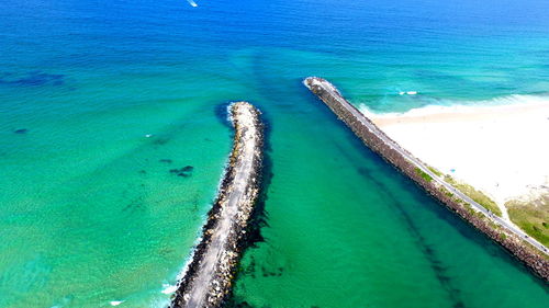 High angle view of beach