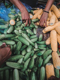 Full frame shot of vegetables for sale at market stall