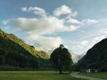 Scenic view of mountains against sky