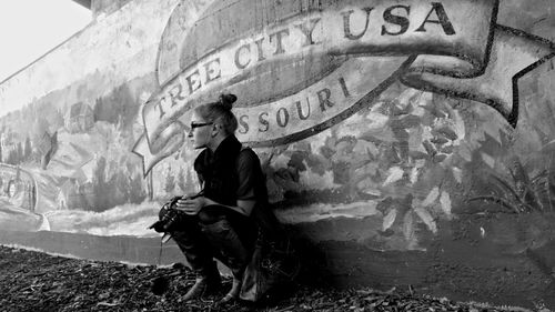 Close-up of woman standing in pond