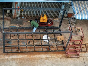 High angle view of construction site