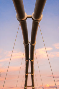 Low angle view of pole against sky during sunset