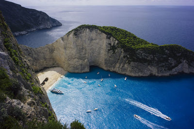 High angle view of sea