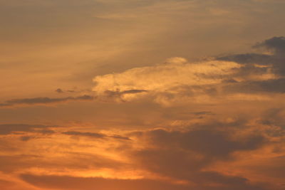 Low angle view of clouds in sky during sunset