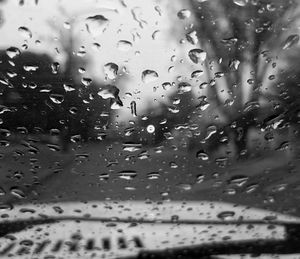 Full frame shot of raindrops on glass window