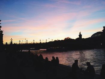 Scenic view of sea at sunset