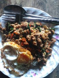 Close-up of served food