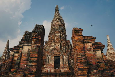 Low angle view of old building against sky