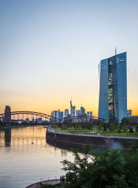 View of river at sunset