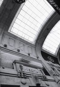 Low angle view of skylight in building