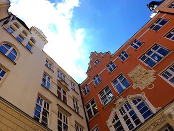 Low angle view of residential buildings against sky