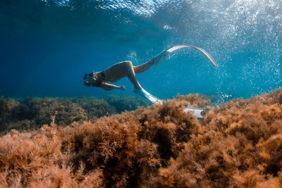 Man swimming in sea