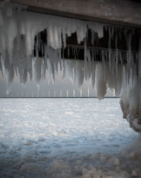 Aerial view of frozen sea