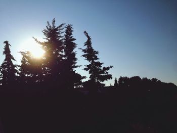 Silhouette of trees against sky at sunset