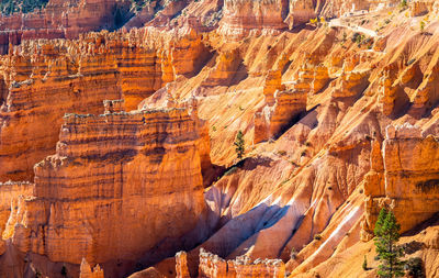 Aerial view of rock formations
