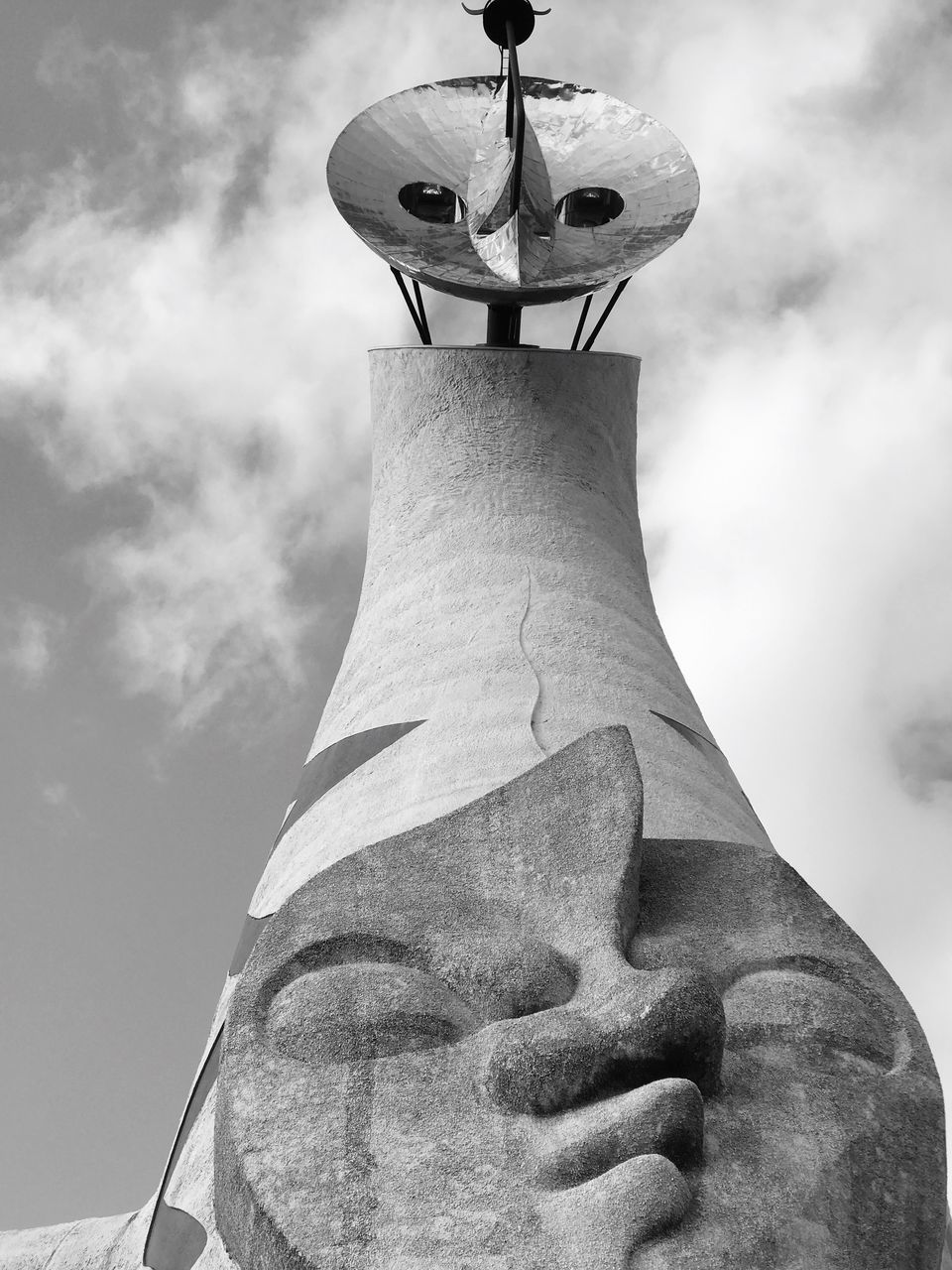 art and craft, human representation, representation, sculpture, low angle view, statue, sky, cloud - sky, craft, creativity, male likeness, no people, day, nature, carving - craft product, focus on foreground, architecture, female likeness, travel destinations, outdoors