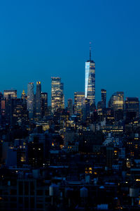 Lower manhattan skyline at night