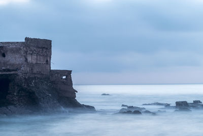 View of sea against cloudy sky