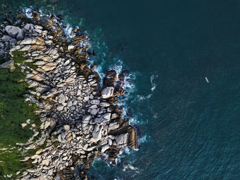 Aerial view of sup surfers ,primorsky region, russia