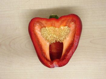 Close-up of heart shape on table