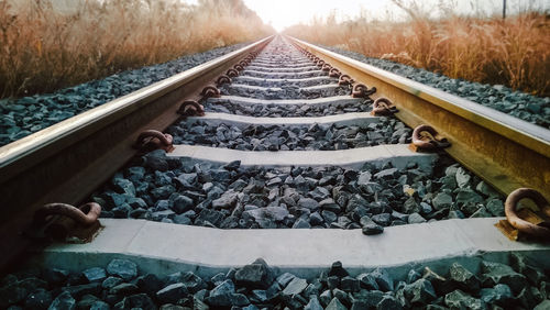 Surface level of railroad track