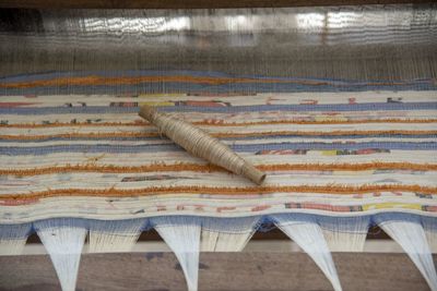 Close-up of clothes drying on table